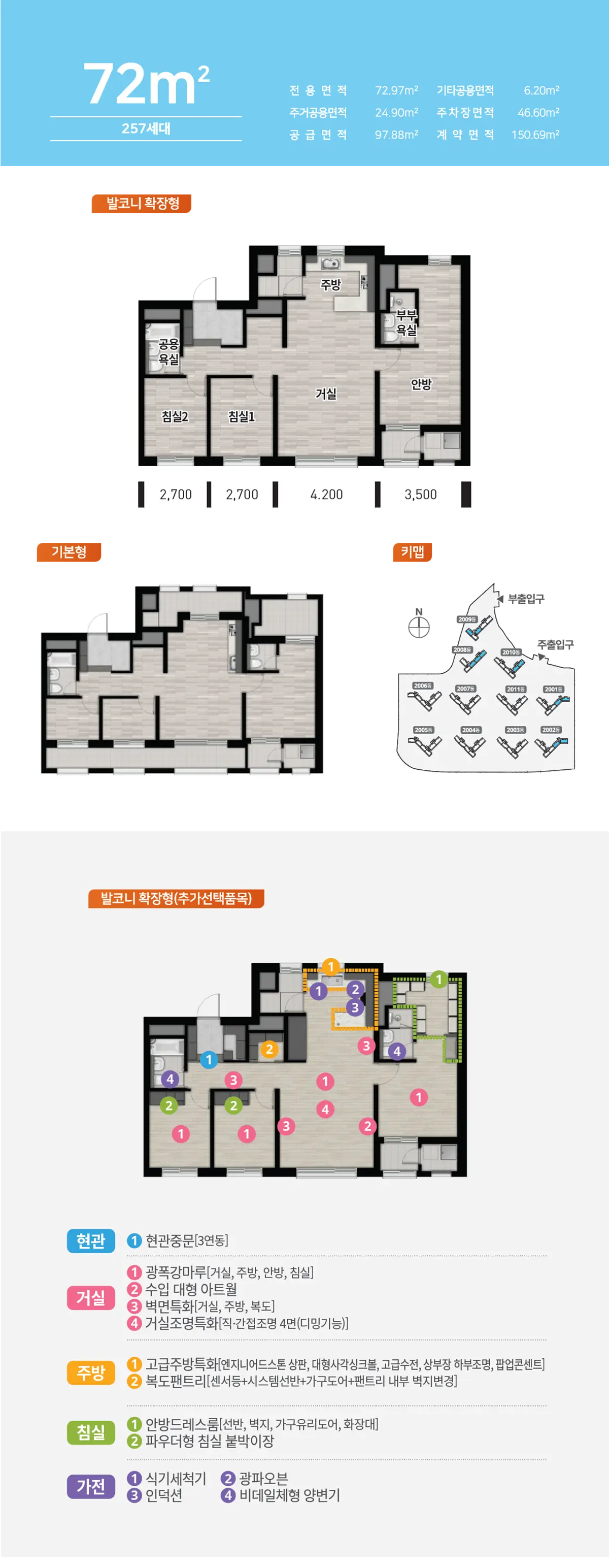 오산세교 우미린 아파트의 72타입구조